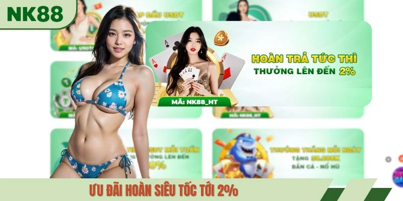 Ưu đãi hoàn siêu tốc tới 2%